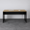 Ver imagem 1 de Mesa Escritório Diretor Retangular 150cm Pé Painel Amadeirado e Preto Yescasa Marrom