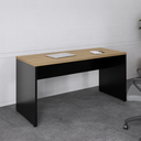 Ver imagem 6 de Mesa Escritório Diretor Retangular 150cm Pé Painel Amadeirado e Preto Yescasa Marrom