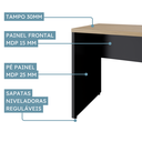 Ver imagem 5 de Mesa Escritório Diretor Retangular 150cm Pé Painel Amadeirado e Preto Yescasa Marrom