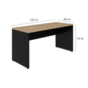Ver imagem 3 de Mesa Escritório Diretor Retangular 150cm Pé Painel Amadeirado e Preto Yescasa Marrom