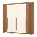 Ver imagem 3 de Guarda Roupa Casal Norton 6 Portas Nature Off White - Henn