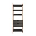 Ver imagem 3 de Closet Solteiro Estilo Industrial Loft 1 Módulo com Gaveta Preto Base Cobre