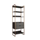 Ver imagem 2 de Closet Solteiro Estilo Industrial Loft 1 Módulo com Gaveta Preto Base Cobre