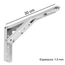 Ver imagem 5 de Kit 01 Par Suporte para Mesa Dobrável Retrátil 30 Cm H02 Mão Francesa Branco - Lyam