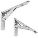Ver imagem 1 de Kit 01 Par Suporte para Mesa Dobrável Retrátil 30 Cm H02 Mão Francesa Branco - Lyam