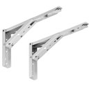 Ver imagem 3 de Kit 01 Par Suporte para Mesa Dobrável Retrátil 30 Cm H02 Mão Francesa Branco - Lyam