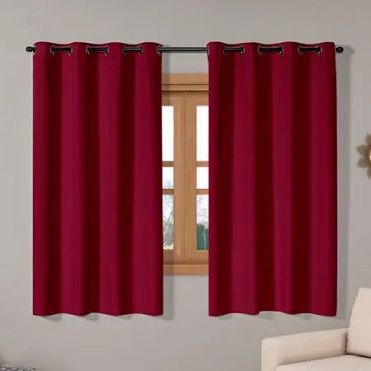 Cortina Roma Vermelha 2.00m X 1.40m para Janela Sala Quarto Cozinha Parede Decoração