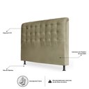 Ver imagem 3 de Cabeceira Estofada Cama Box Casal King Louise 195cm Suede Bege Escuro - Desk Design