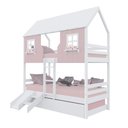 Ver imagem 2 de Treliche Casinha Encantada com Kit Escada/ Escorregador Madeira Maciça Rosa/ Branco Housin