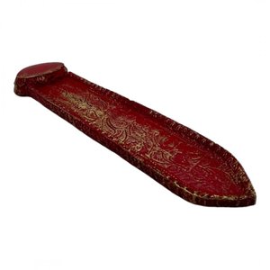 Incensário Régua 23 Cm Universal em Resina - Selecione a Cor:vermelho e Dourado