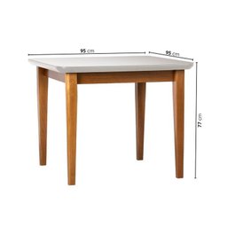 Conjunto Sala de Jantar 1 Mesa Tangará 95cm 4 Cadeiras Estofadas Miriti Cabecasa Madeiramadeira - 2
