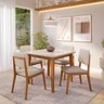 Conjunto Sala de Jantar 1 Mesa Tangará 95cm 4 Cadeiras Estofadas Miriti CabeCasa MadeiraOriginals - 1