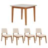 Conjunto Sala de Jantar 1 Mesa Tangará 95cm 4 Cadeiras Estofadas Miriti CabeCasa MadeiraOriginals - 4