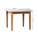 Ver imagem 2 de Conjunto Sala de Jantar 1 Mesa Tangará 95cm 4 Cadeiras Estofadas Miriti CabeCasa MadeiraOriginals Bege/Off White/Creme