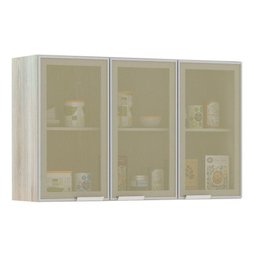 Armário Para Cozinha 120cm 3 Portas Vidro Reflecta Bronze - 1