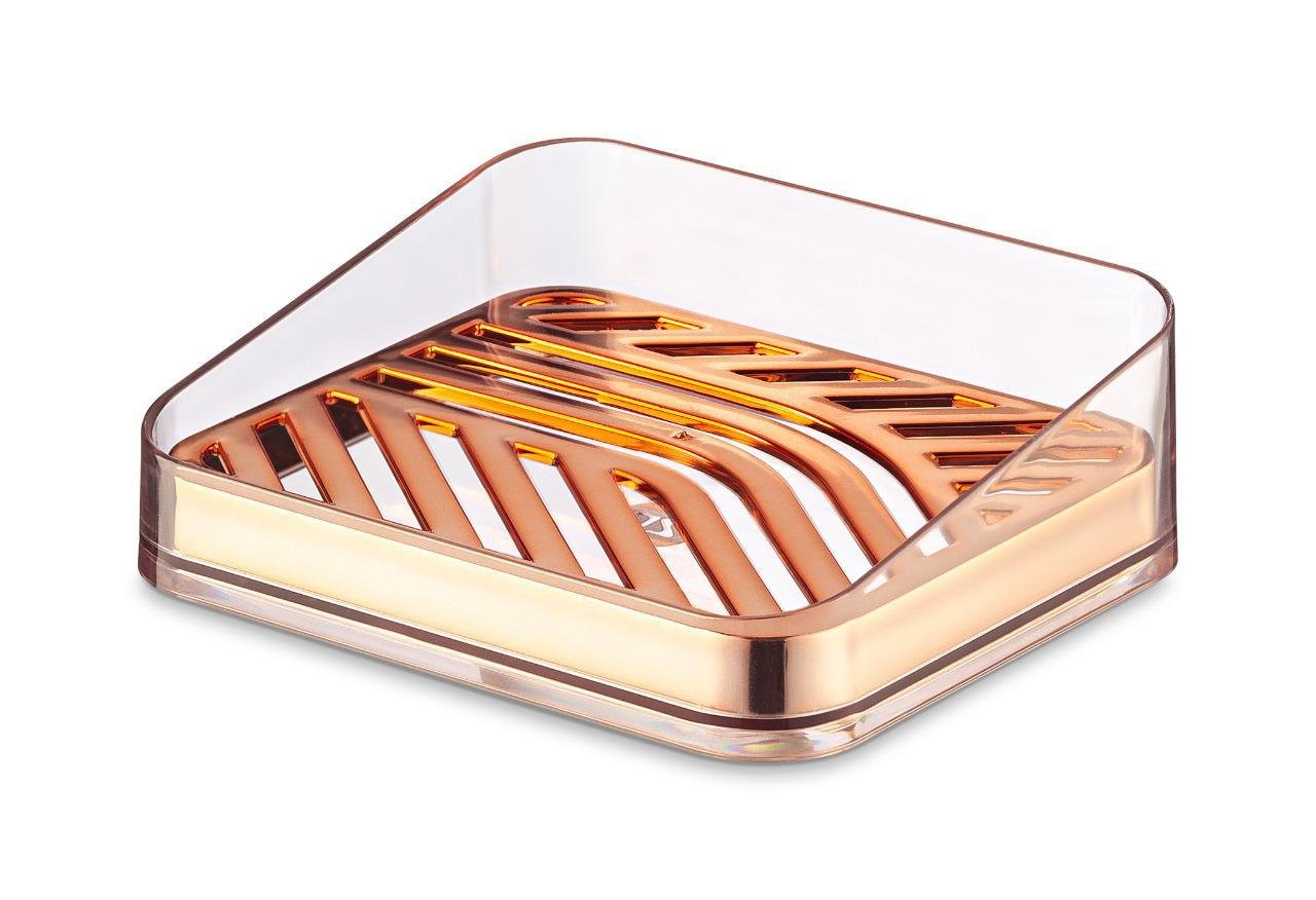 Kit para Pia de Banheiro 4 Peças Rose Gold Slim Uz Rosa - 5