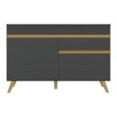 Ver imagem 5 de Balcão Cozinha Gabinete Pia 120cm 2 Portas 1 Gaveta Veneza Gb Multimóveis Preto