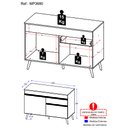 Ver imagem 3 de Balcão Cozinha Gabinete Pia 120cm 2 Portas 1 Gaveta Veneza Gb Multimóveis Preto