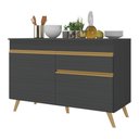 Ver imagem 6 de Balcão Cozinha Gabinete Pia 120cm 2 Portas 1 Gaveta Veneza Gb Multimóveis Preto