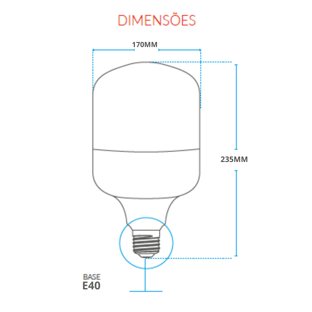 Lampada Bulbo Galaxy 6500k E40 150w - 3