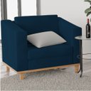 Ver imagem 3 de Kit Sofá 2 Lugares e 2 Poltronas Europa Suede Azul Marinho Doce Sonho Móveis