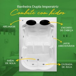 Banheira Dupla Imperatriz Combate com Hidro em Acrílico - 1.70x1.20x0.50 - 220v - 7