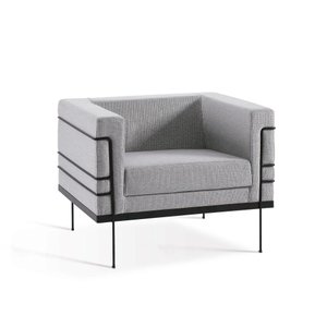 Poltrona Le Corbusier com Tecido Linhão - Cinza