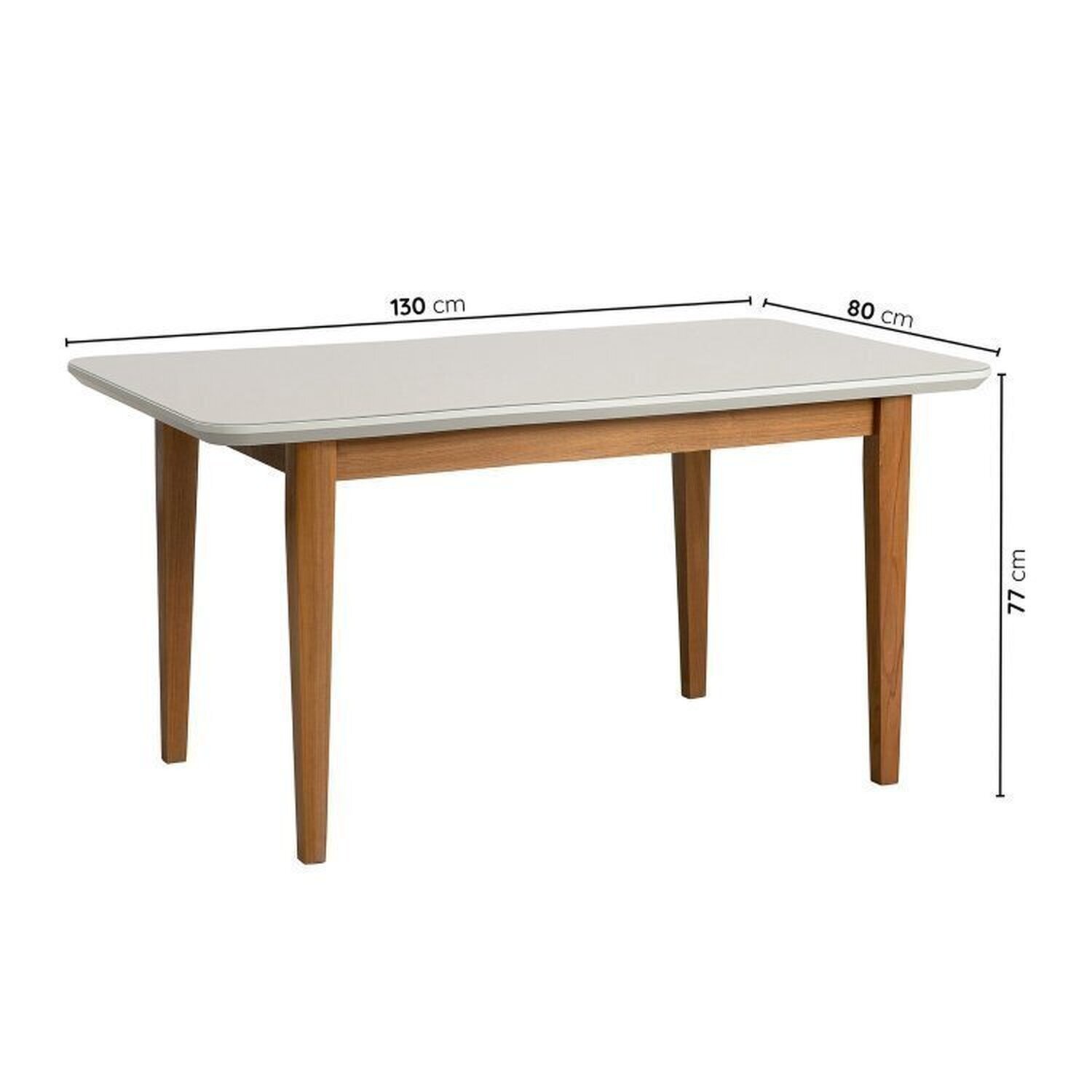 Conjunto Sala de Jantar 1 Mesa Tangará 130cm 4 Cadeiras Estofadas Miriti Cabecasa Madeiramadeira - 2