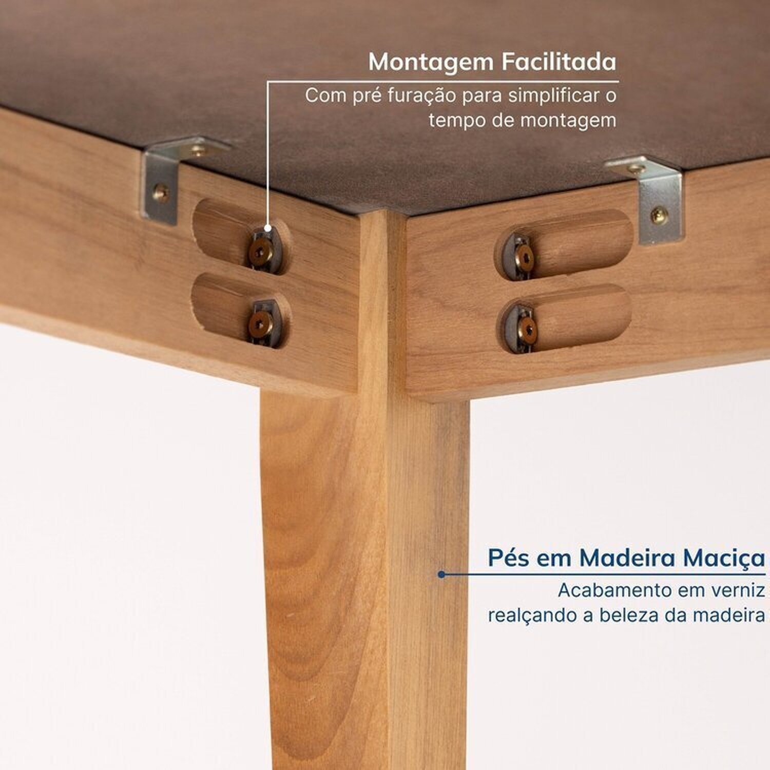 Conjunto Sala de Jantar 1 Mesa Tangará 130cm 4 Cadeiras Estofadas Miriti Cabecasa Madeiramadeira - 5