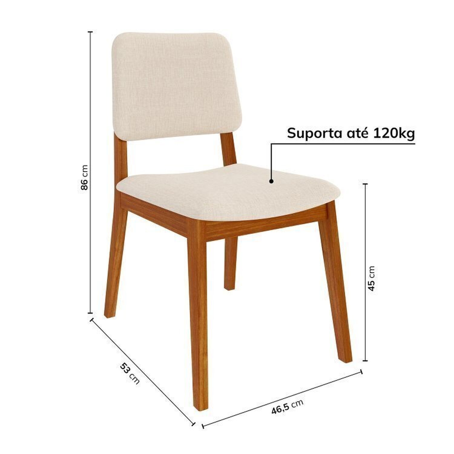 Conjunto Sala de Jantar 1 Mesa Tangará 130cm 4 Cadeiras Estofadas Miriti Cabecasa Madeiramadeira - 3