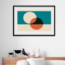 Ver imagem 1 de Quadro Horizontal Abstrato Laranja e Verde - 60x48cm:madeira Branca