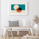 Ver imagem 2 de Quadro Horizontal Abstrato Laranja e Verde - 60x48cm:madeira Branca