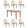 Conjunto Sala de Jantar 1 Mesa Tangará 160cm 6 Cadeiras Estofadas Miriti Cabecasa Madeiramadeira - 4