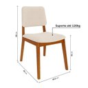 Ver imagem 3 de Conjunto Sala de Jantar 1 Mesa Tangará 180cm 6 Cadeiras Estofadas Miriti CabeCasa MadeiraOriginals Bege/Off White/Creme