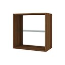 Ver imagem 2 de Armário Aéreo Fit 60cm sem Porta e com Prateleira de Vidro Yescasa Marrom/Oliva