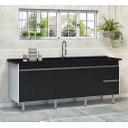 Ver imagem 2 de Gabinete para Cozinha 1,94 M em Mdf com 6 Pés Resistente:preto