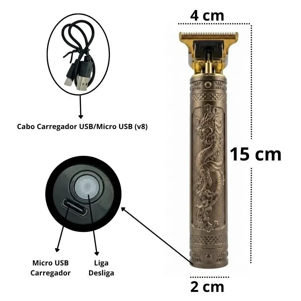 Ver imagem 4 de Máquina Cortar Cabelo/Barba/Pelos Dragão Aparador Recarregável
