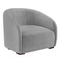 Poltrona Decorativa Julia Suede Cinza - Lm Decor - 1