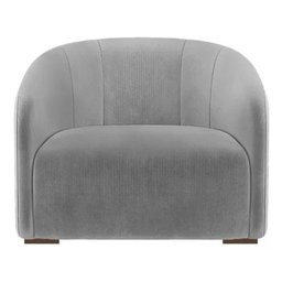 Poltrona Decorativa Julia Suede Cinza - Lm Decor - 2