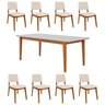 Conjunto Sala de Jantar 1 Mesa Tangará 210cm 8 Cadeiras Estofadas Miriti CabeCasa MadeiraOriginals - 4