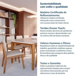Conjunto Sala de Jantar 1 Mesa Tangará 210cm 8 Cadeiras Estofadas Miriti Cabecasa Madeiramadeira - 9