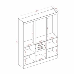 Guarda-Roupa Casal para Quarto 7 Portas 2 Gavetas  - 4