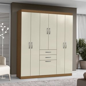 Guarda-Roupa Casal para Quarto 7 Portas 2 Gavetas 