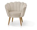 Ver imagem 1 de Poltrona Decorativa Pétala Pés Palito Suede Bege - Fina Mobília