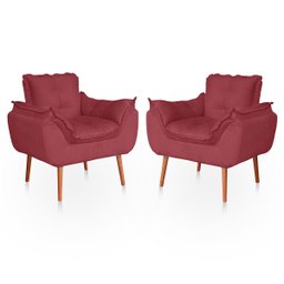 Kit 02 Poltronas Opala para Sala Confortável Resistente Rose - 1