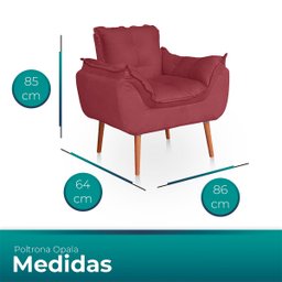 Kit 02 Poltronas Opala para Sala Confortável Resistente Rose - 6