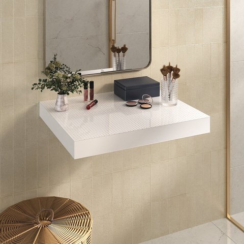 Prateleira Yes 100% MDF 60 cm com Tampo de Vidro Yescasa Branco