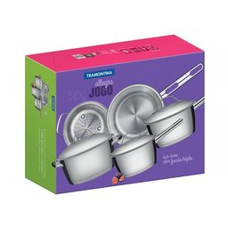 Kit - Faqueiro Premium 3 Pecas + 1 Jogo de Panelas Inox Allegra 5 Pecas - Tramontina - 4
