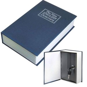 Cofre Camuflado Formato Livro Dicionário Porta Joia Azul