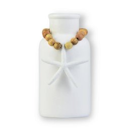 Vaso Decorativo Garrafa Branca com Colar de Estrela - 2